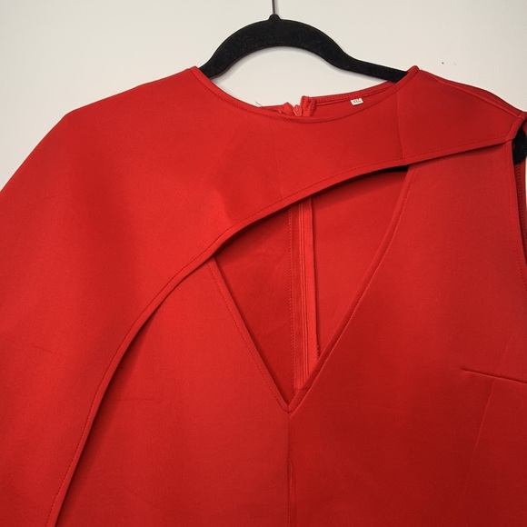 RED WIDE PANT JUMPER w/ CAPE(4XL)!! - Picture 2 of 7